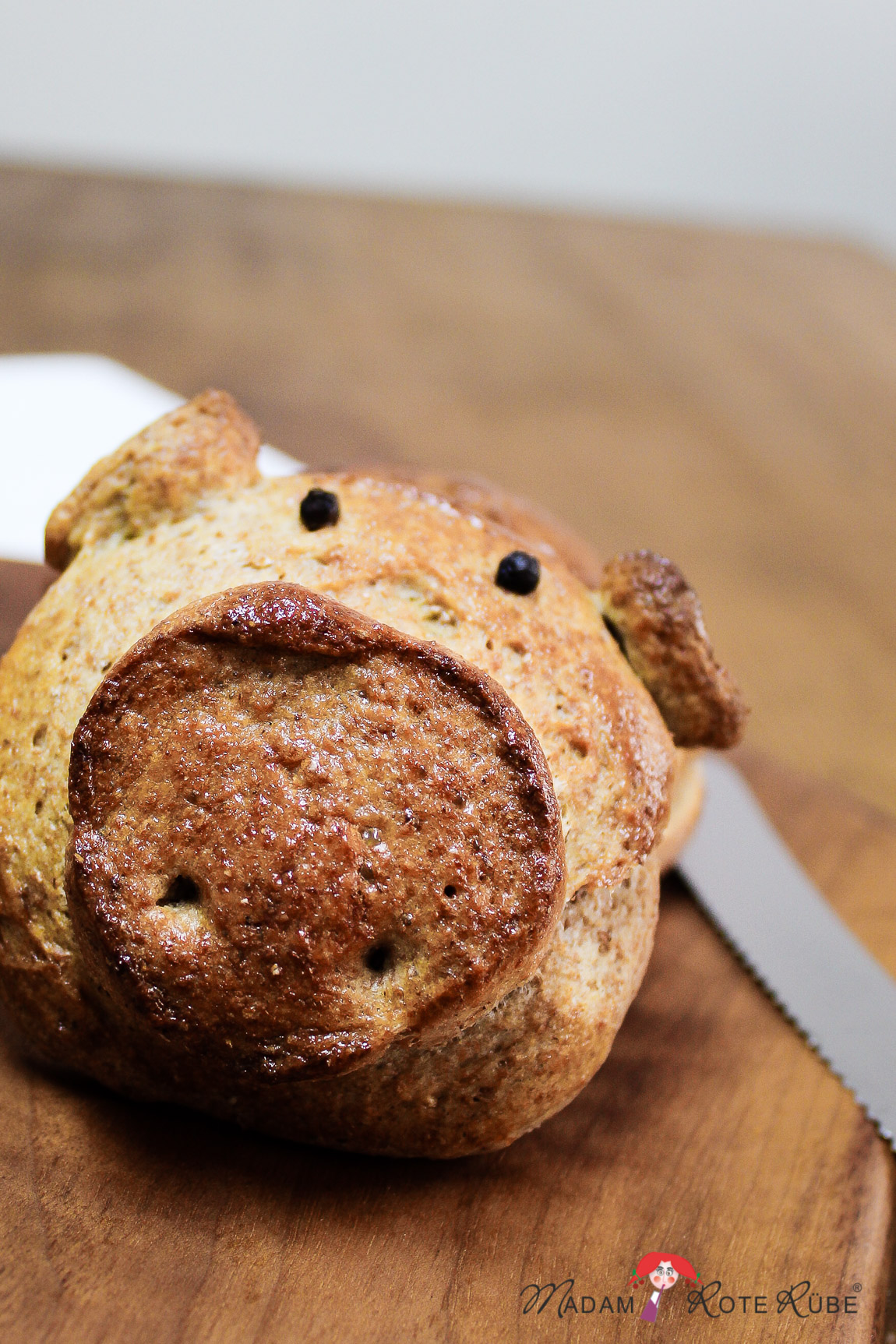 Gebackene Vollkorn-Glücksschweinchen - Madam Rote Rübe