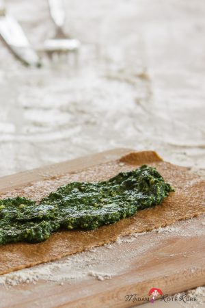 Vollkorn-Maultaschen mit Spinat-Käsefüllung zum Festschmaus aus der