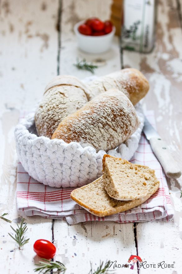 Madam Rote Rübe - schnelle italienische Pantoffel-Brötchen zum Abstechen