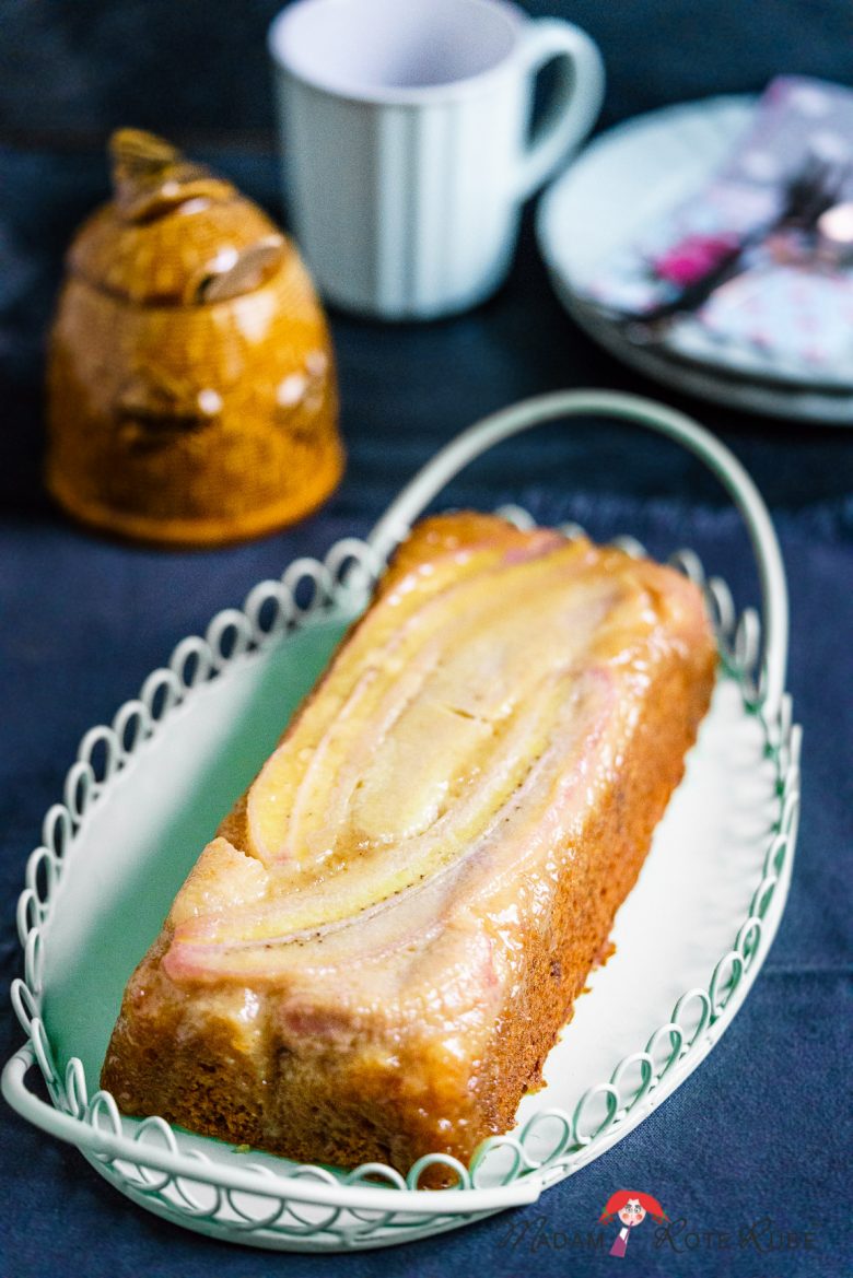 Karamellisierter Honig-Bananen-Kuchen mit Dinkelvollkornmehl als Upside ...