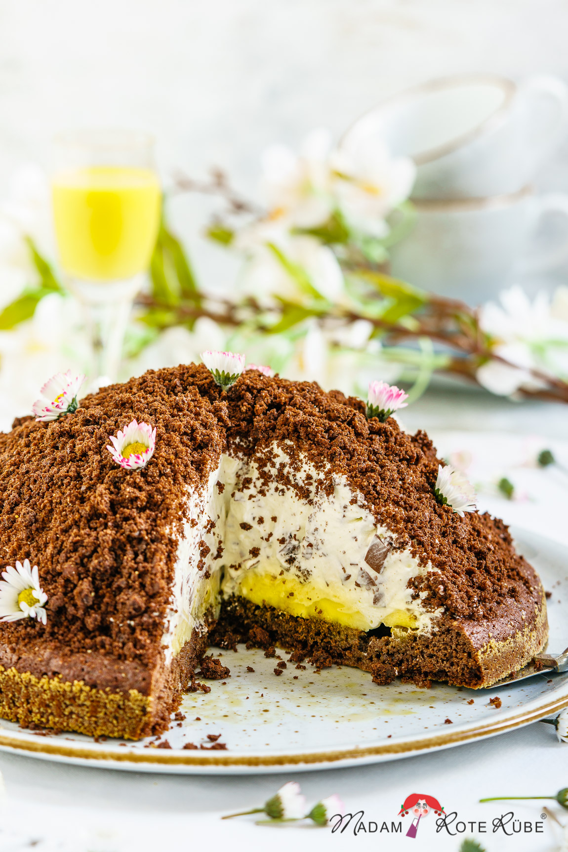 Maulwurfs-Vollkornkuchen mit Banane und Eierlikör - Madam Rote Rübe