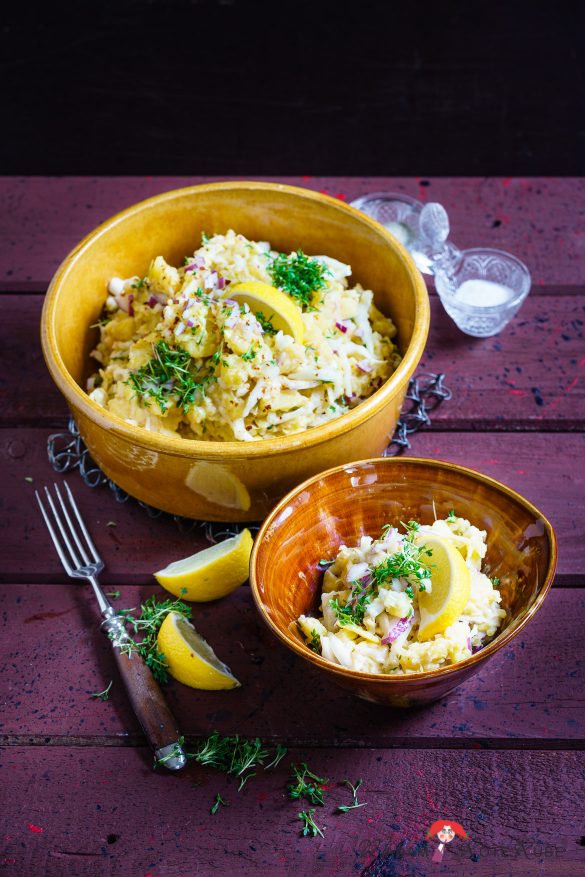 Madam Rote Rübe - Kartoffelsalat mit Chinakohl und Sahne-Zwiebel-Soße