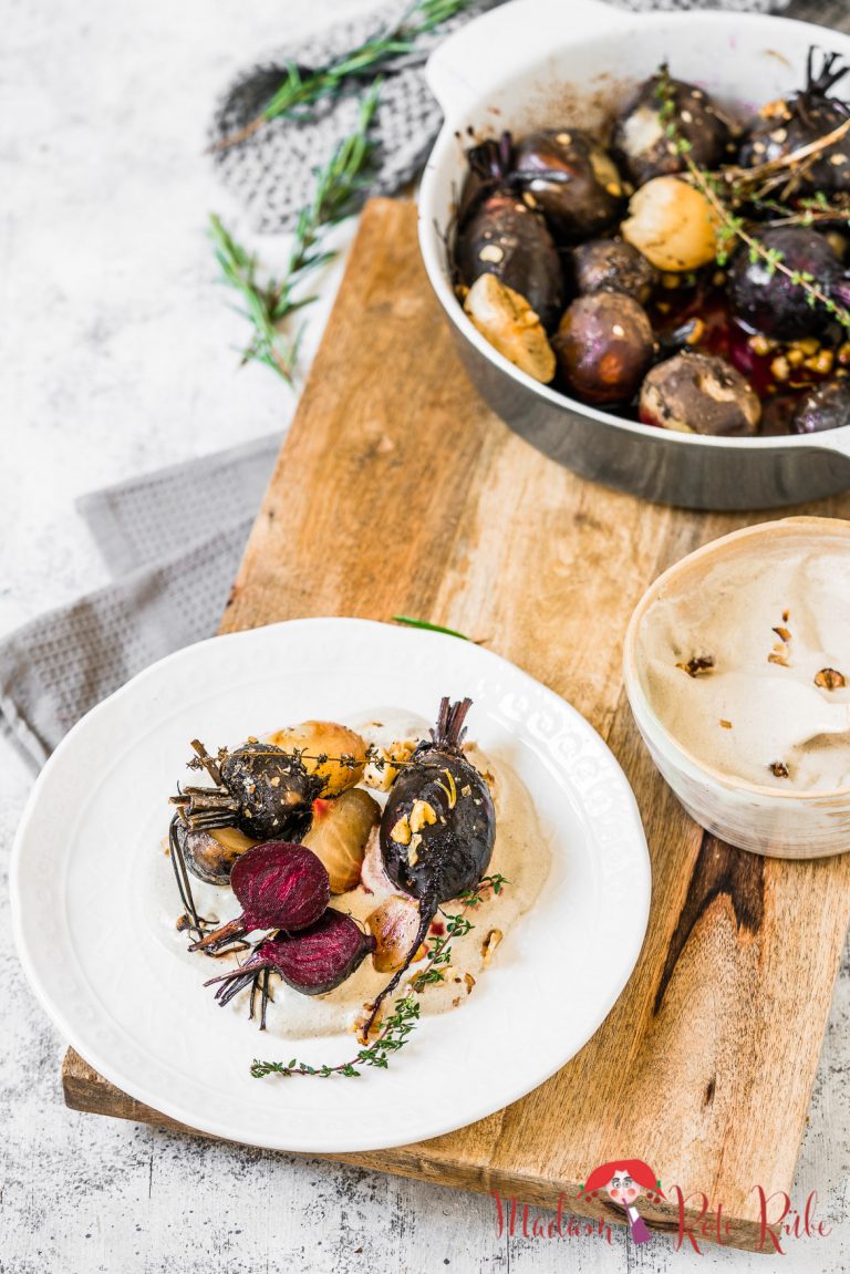 Ofengebackene Rote Bete mit Walnuss-Ziegenfrischkäse-Creme - Madam Rote ...