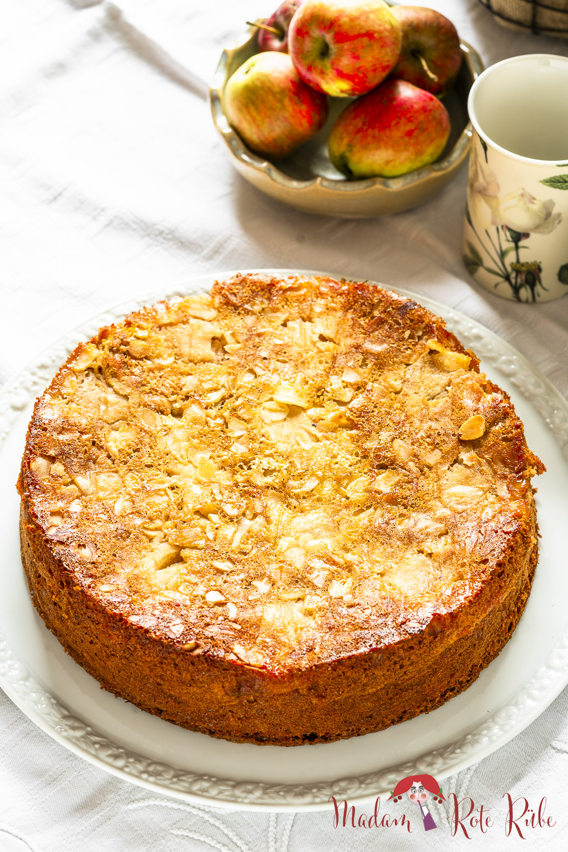 Gestürzter Apfel-Biskuit-Vollkornkuchen-17